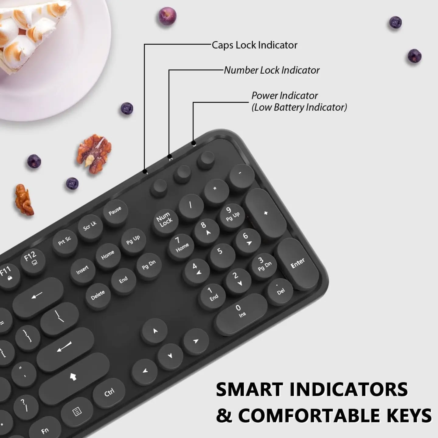 Teclado y mouse inalámbricos combo, tamaño completo de 104 te...