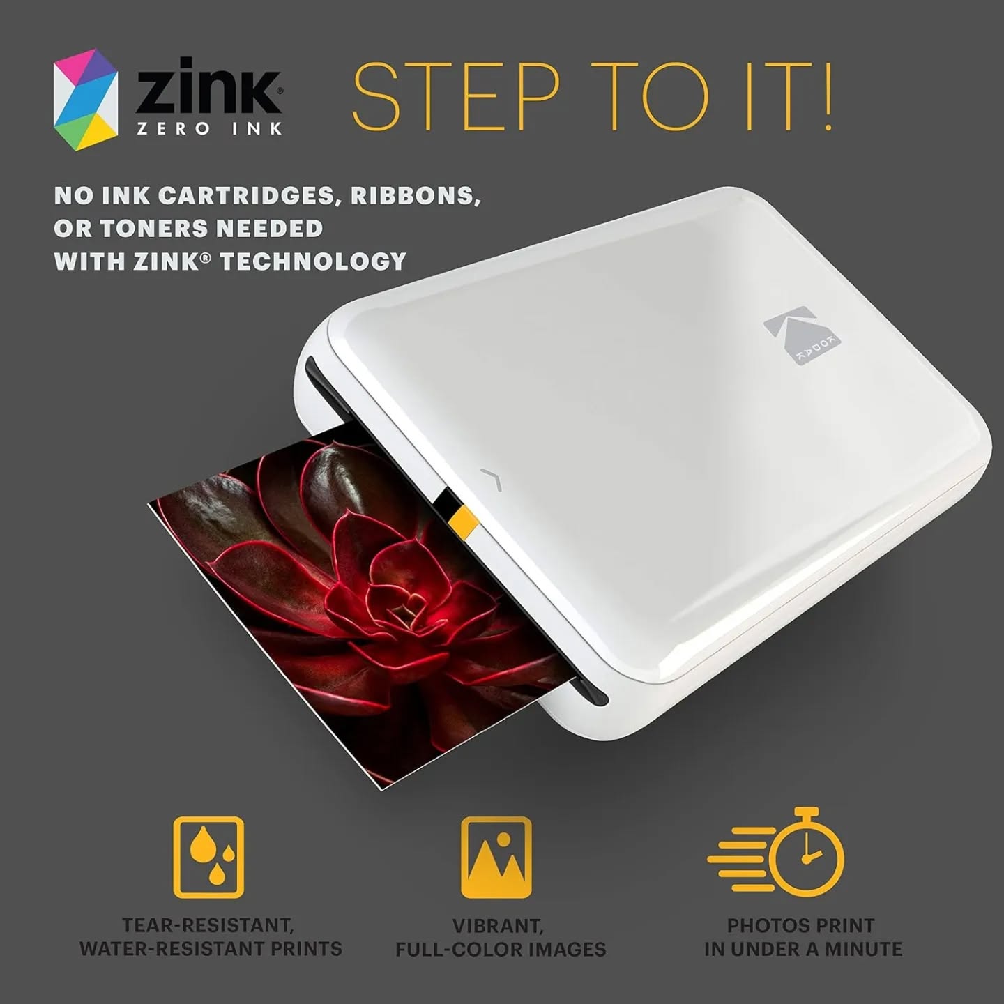 Zink Kodak Step Printer – Impresora inalámbrica de fotos de teléfono c...