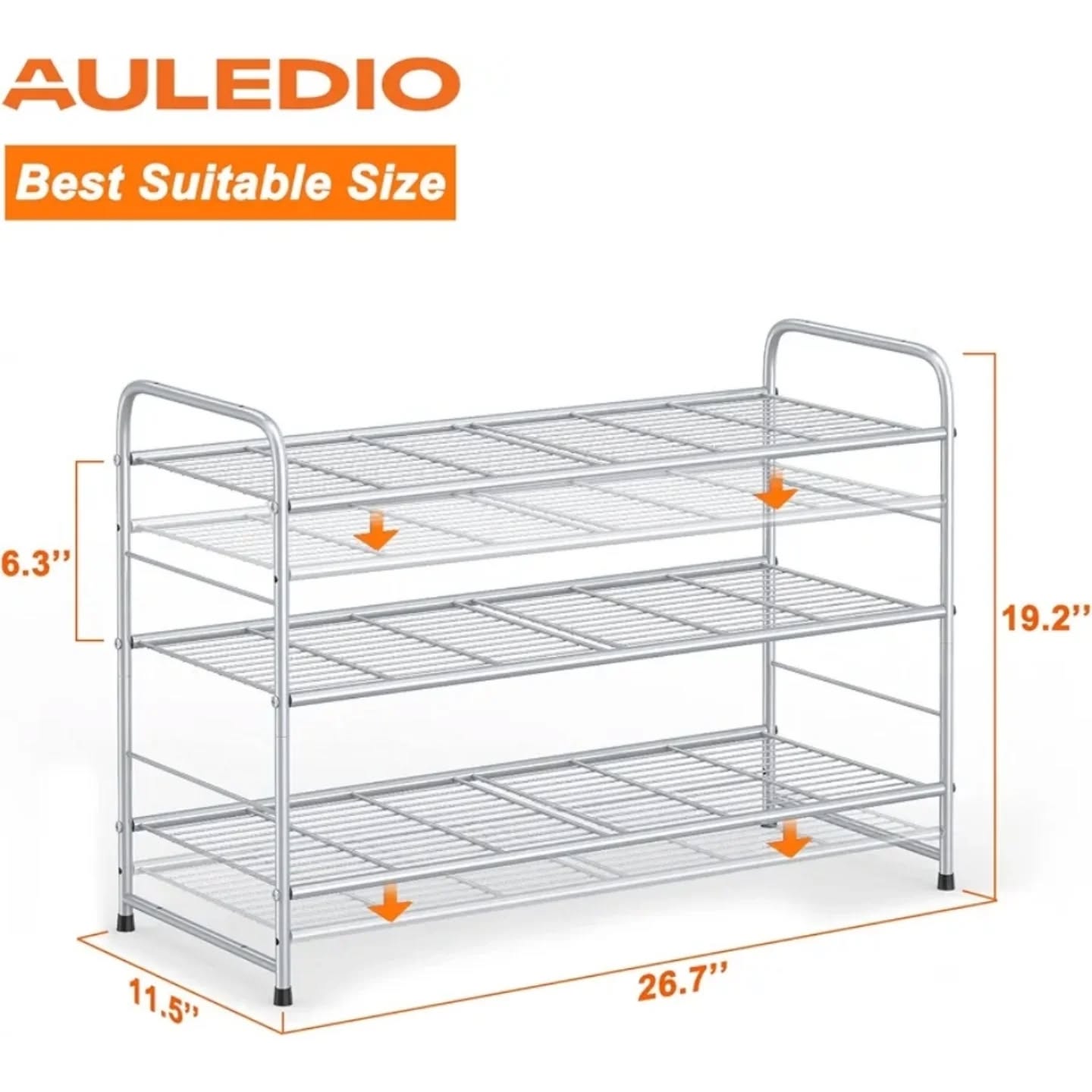 Zapatero apilable y ajustable, multifuncional, rejilla de alambre.