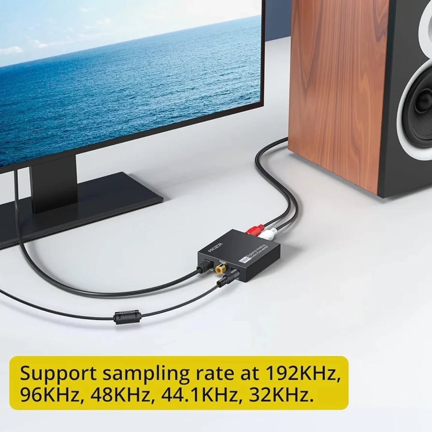 PROZOR conversor de audio digital a analógico Negro