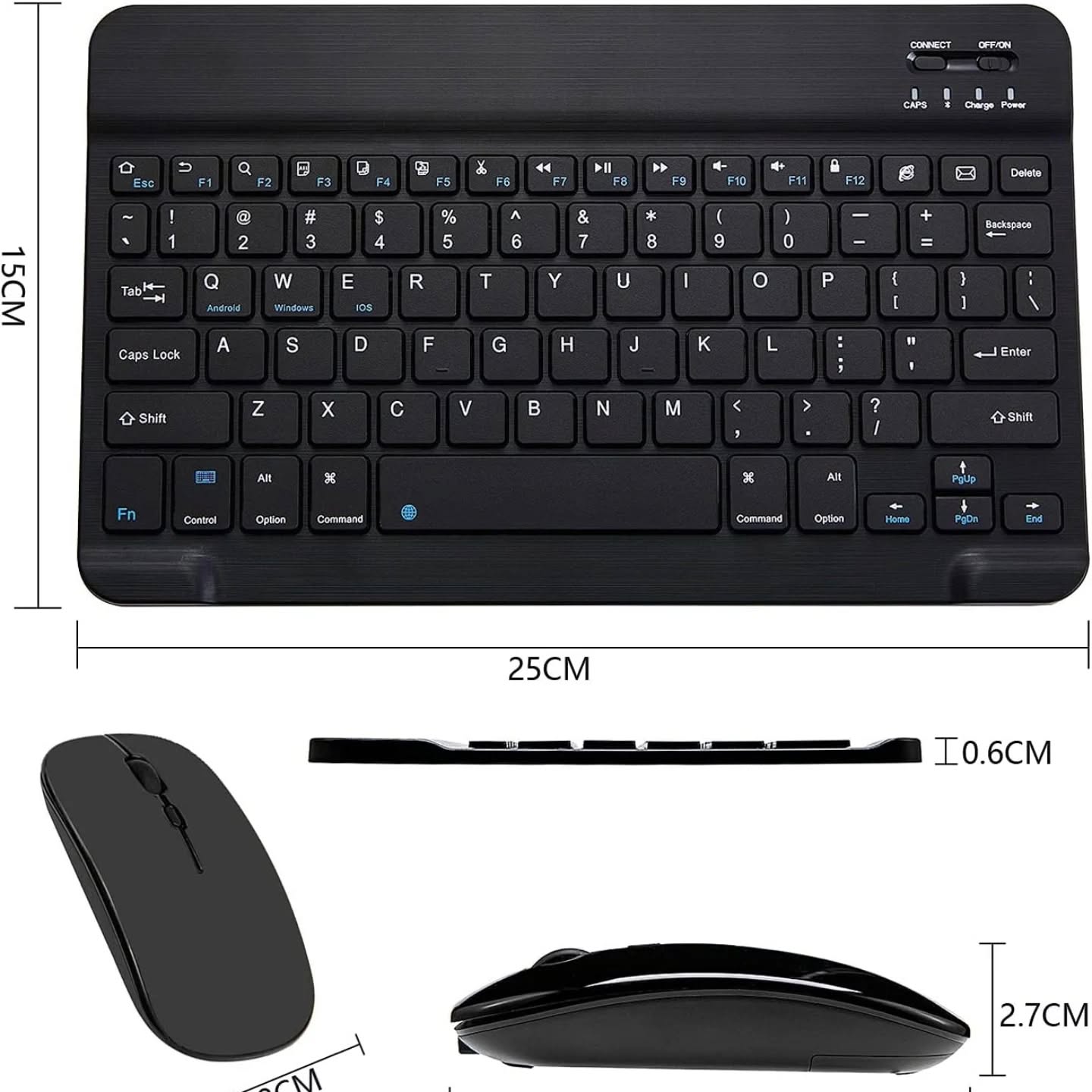 Teclado y mouse Bluetooth combo ultrafino recargable portátil inalá...
