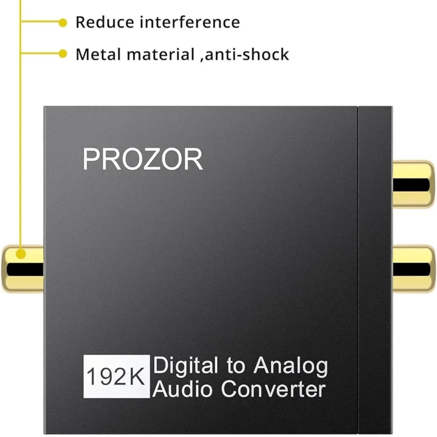 PROZOR conversor de audio digital a analógico Negro