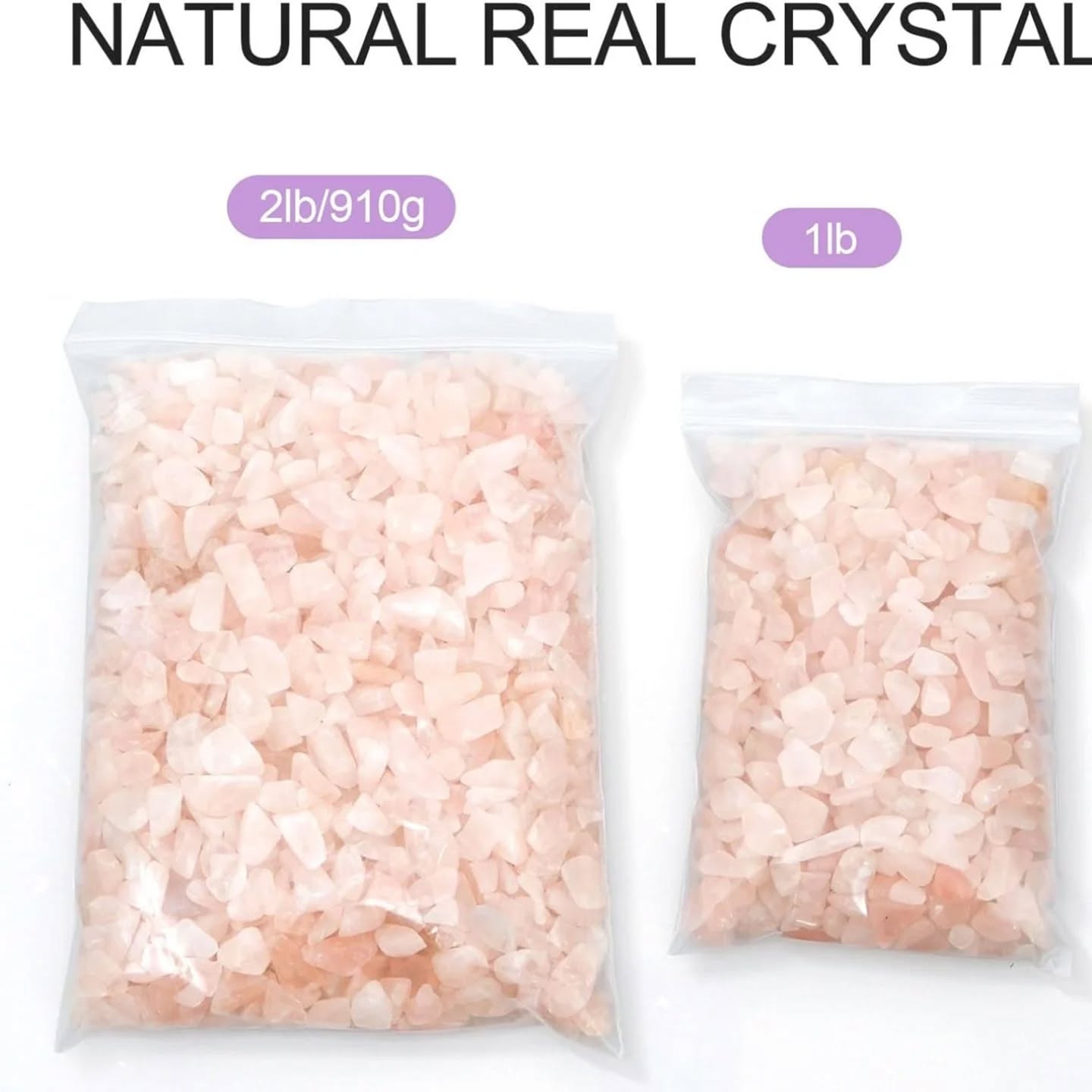 gemshan 2 lbs Rose Quartz Chips Natural Crushed Crystal...