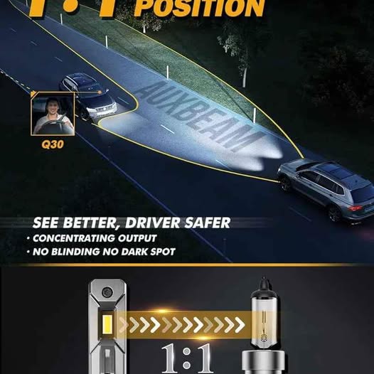 Auxbeam 9006 HB4 Bombillas LED, foco LED de la serie Q30 2024, foco LE...