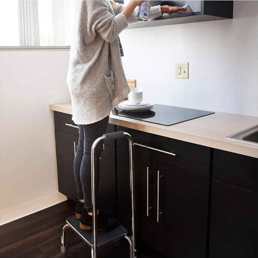 DMI Step Stool with Handle and Non-Slip Rubber Platform, t...