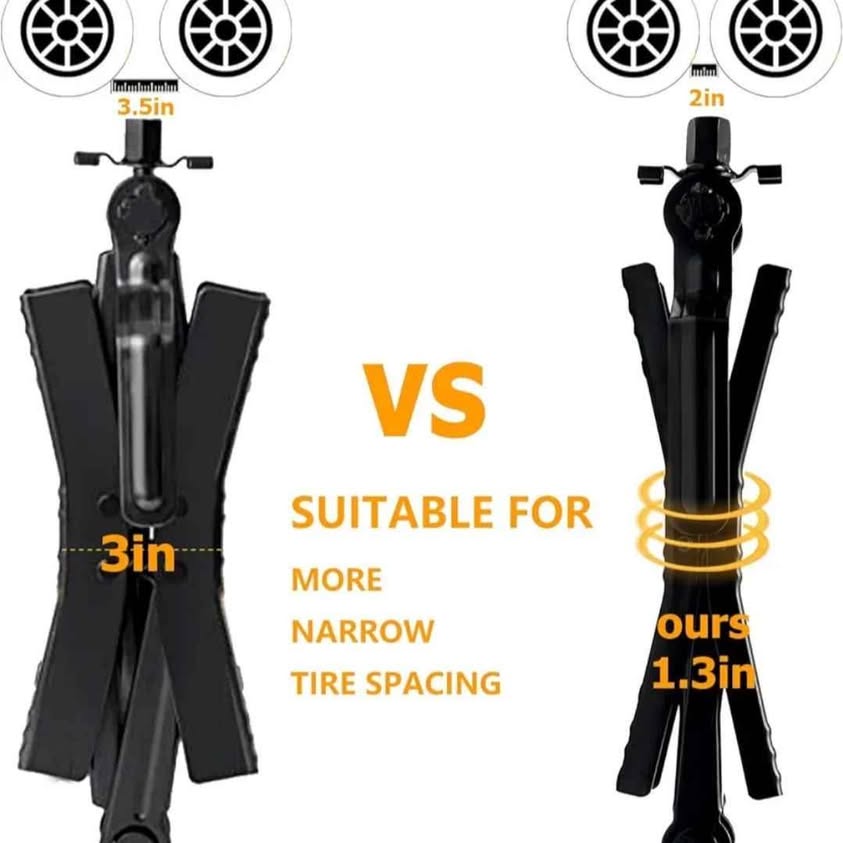 Small wheel stabilizer in the form of a caravan chock for towing...