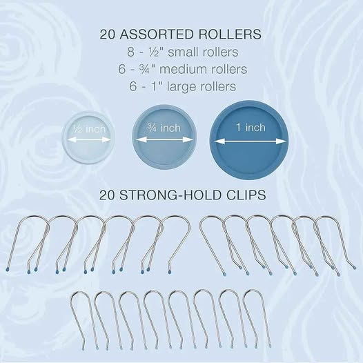 Conair 20 ruleros compactos para cabello de distintos tamaños, Azul/Ve...