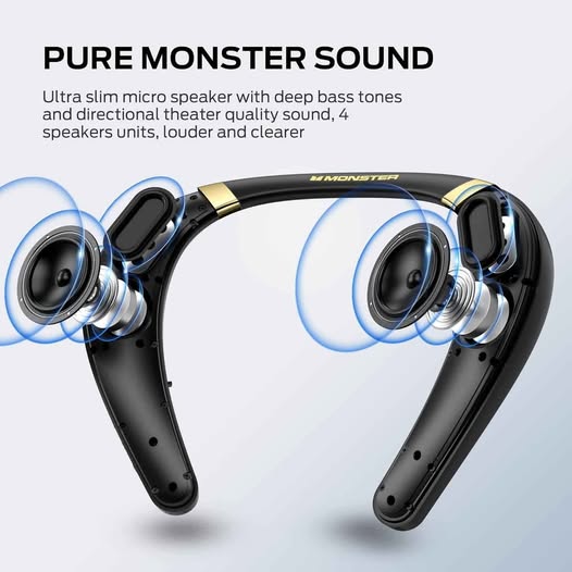 Monster Boomerang - Altavoz Bluetooth con banda para el cuello, inalám...