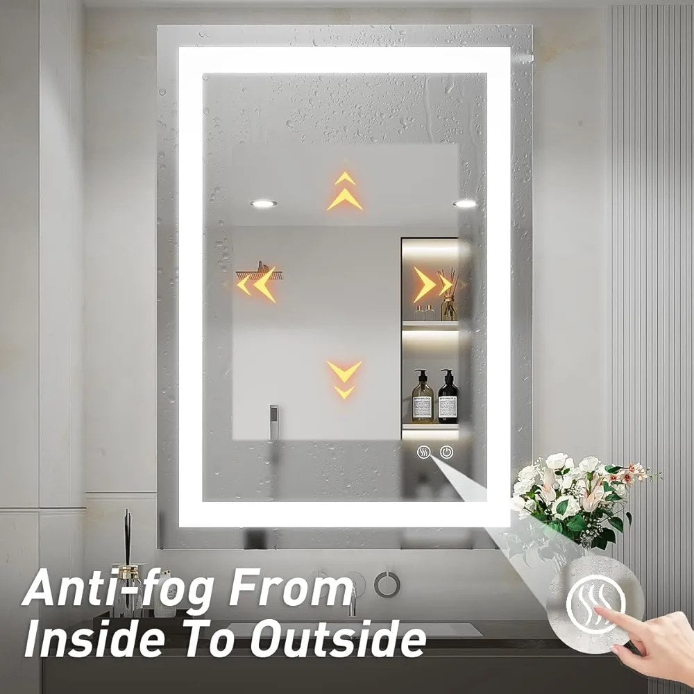 FTOTI 36 x 24 Inch LED Bathroom Vanity Mirror, Illuminated Mirror...