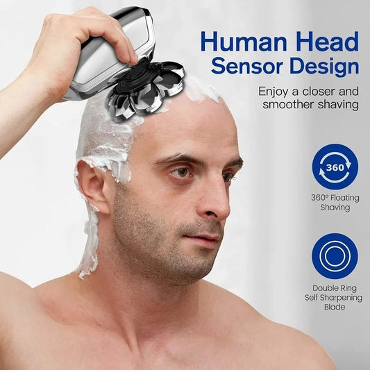 Afeitadora eléctrica para cabeza Mr.wintek 8D para hombres calvos, afe...