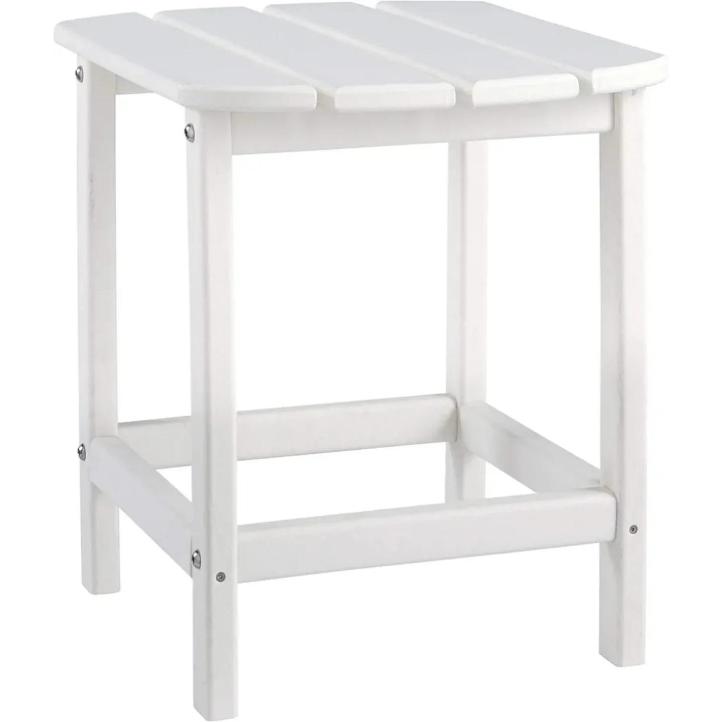 Benjara - Mesa auxiliar rectangular de plástico duro con patas rectas,...