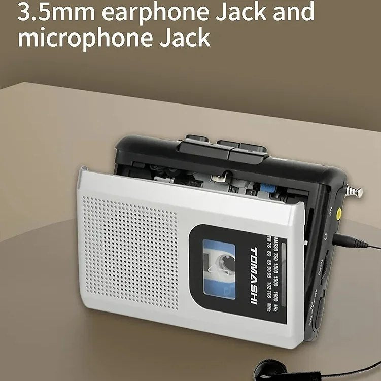 Reproductor de casete Walkman Grabador de cinta FM AM Radio con altavo...
