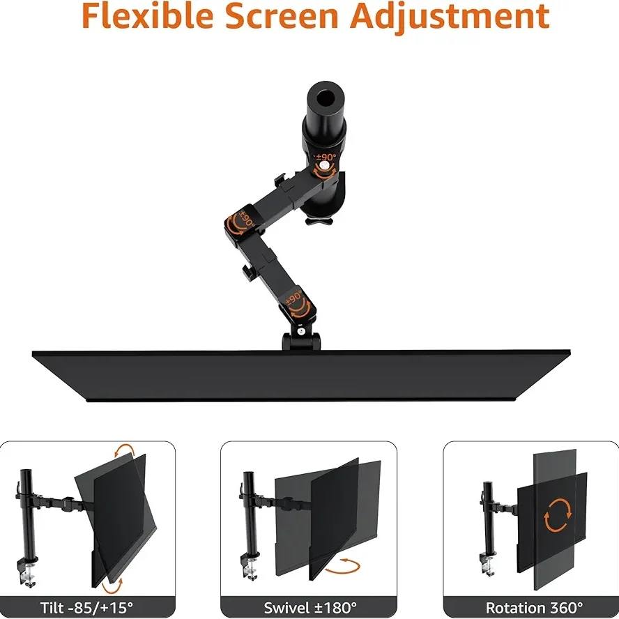 -Amazon Basics Soporte para monitor de computadora individual, altura a...