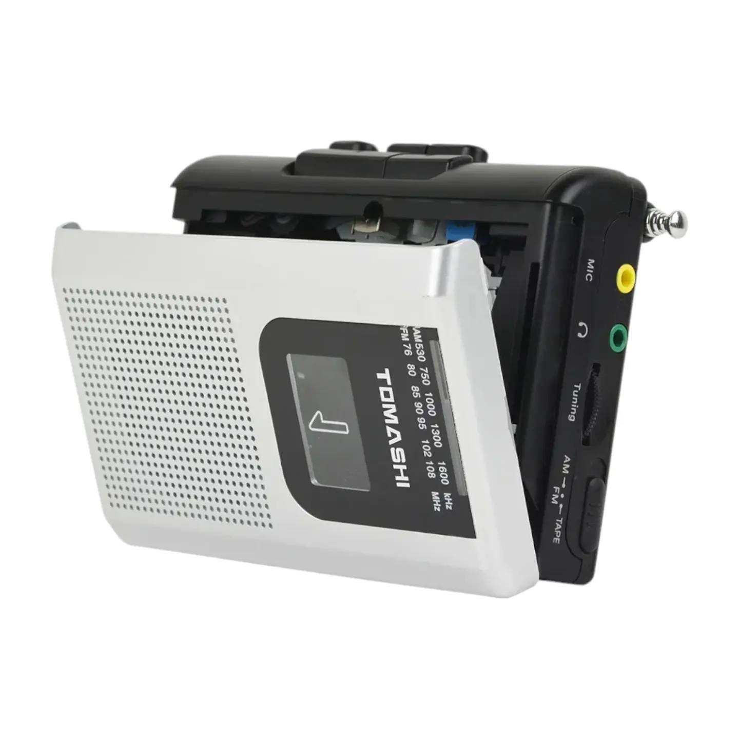 Reproductor de casete Walkman Grabador de cinta FM AM Radio con altavo...