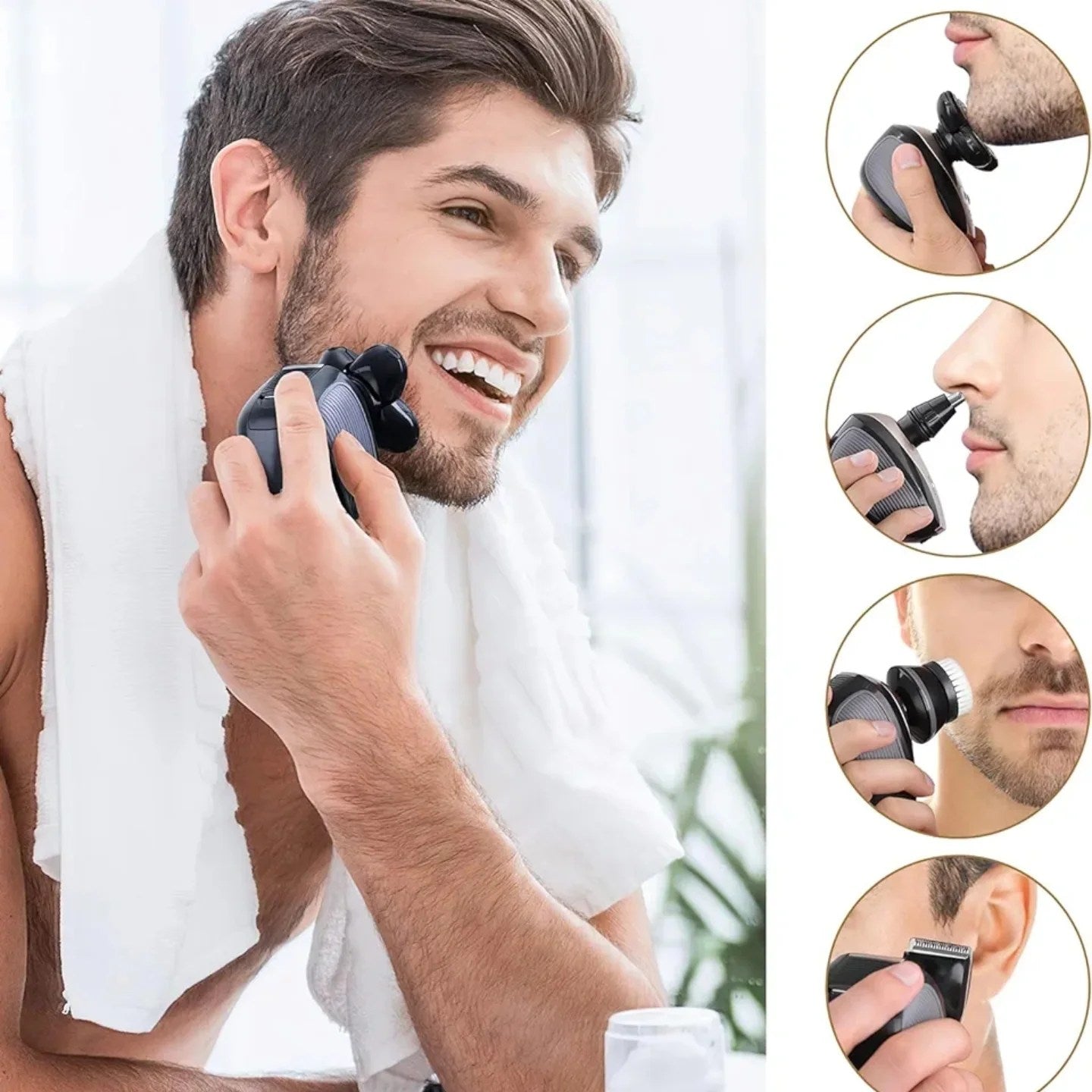 Telfun Maquinilla de afeitar eléctrica 5 en 1 para hombres, afeitadora...