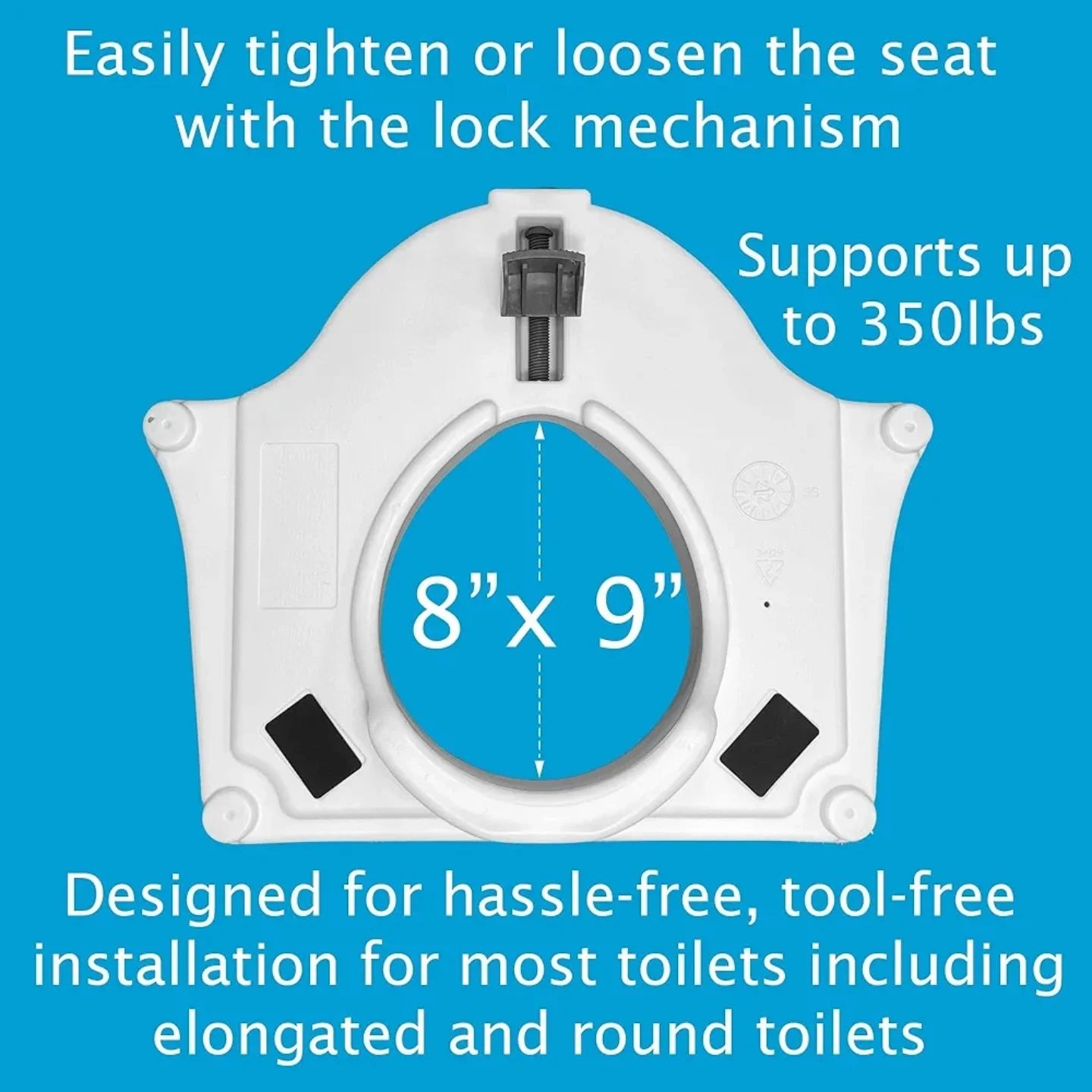 ProBasics E-Z Lock - Asiento de inodoro elevado con asas, asiento de i...