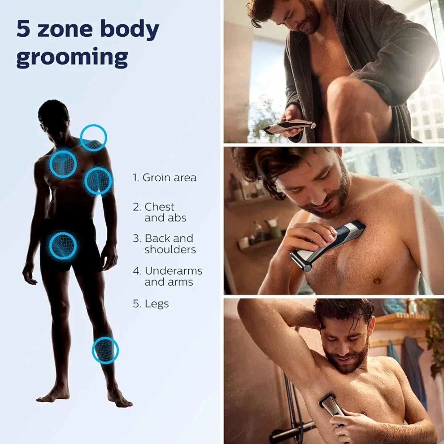 Philips Norelco Bodygroom Recortador de vello modelo 7000, Bg7030/49, ...
