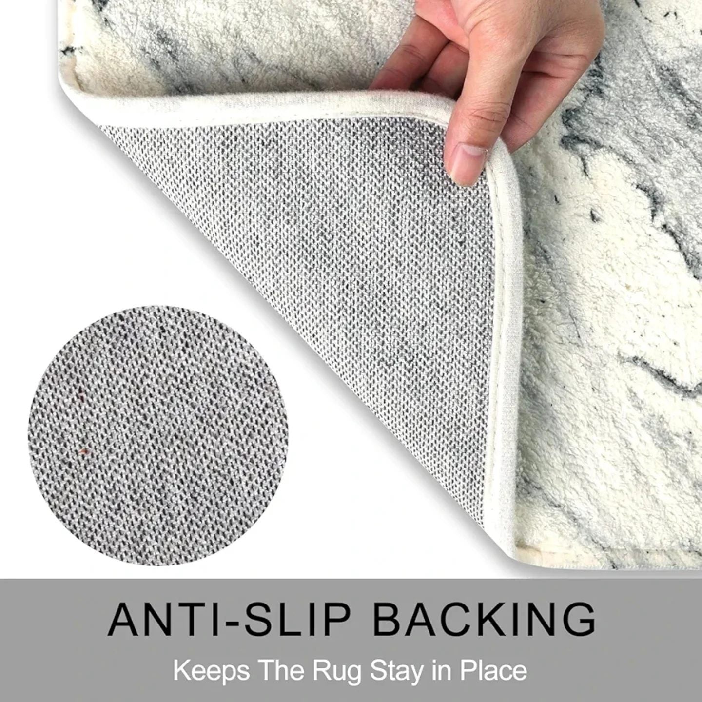 Giselle 17 x 24 Inch Grey Velvet Bath Rug, Non Slip