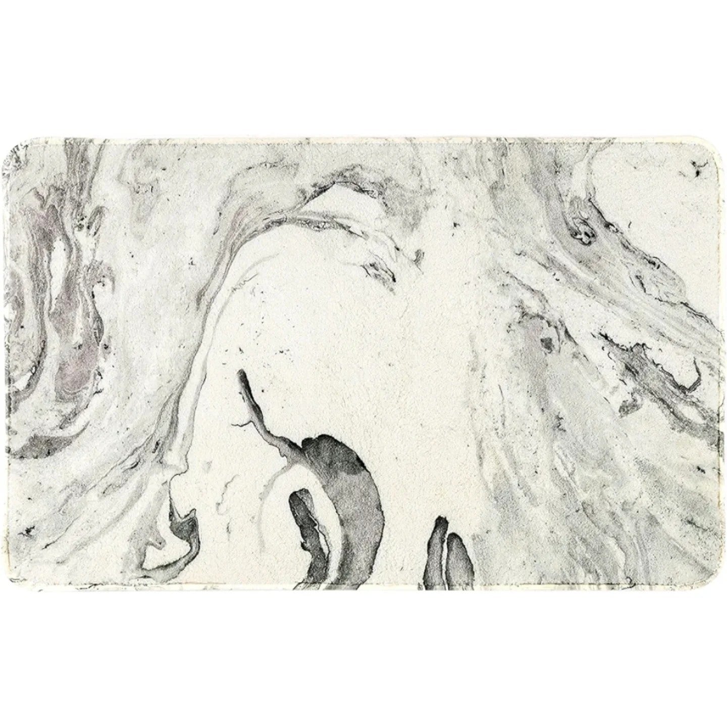 Giselle 17 x 24 Inch Grey Velvet Bath Rug, Non Slip