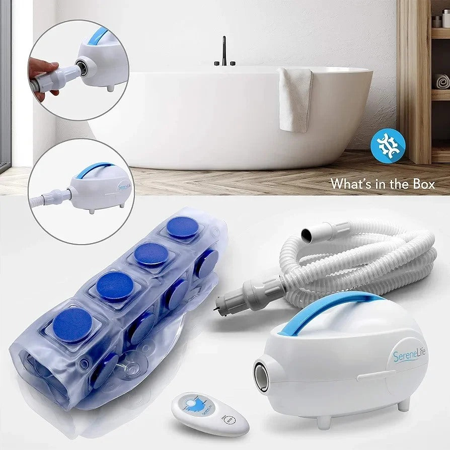 SereneLife Masajeador portátil de burbujas para spa – Alfombrilla térm...