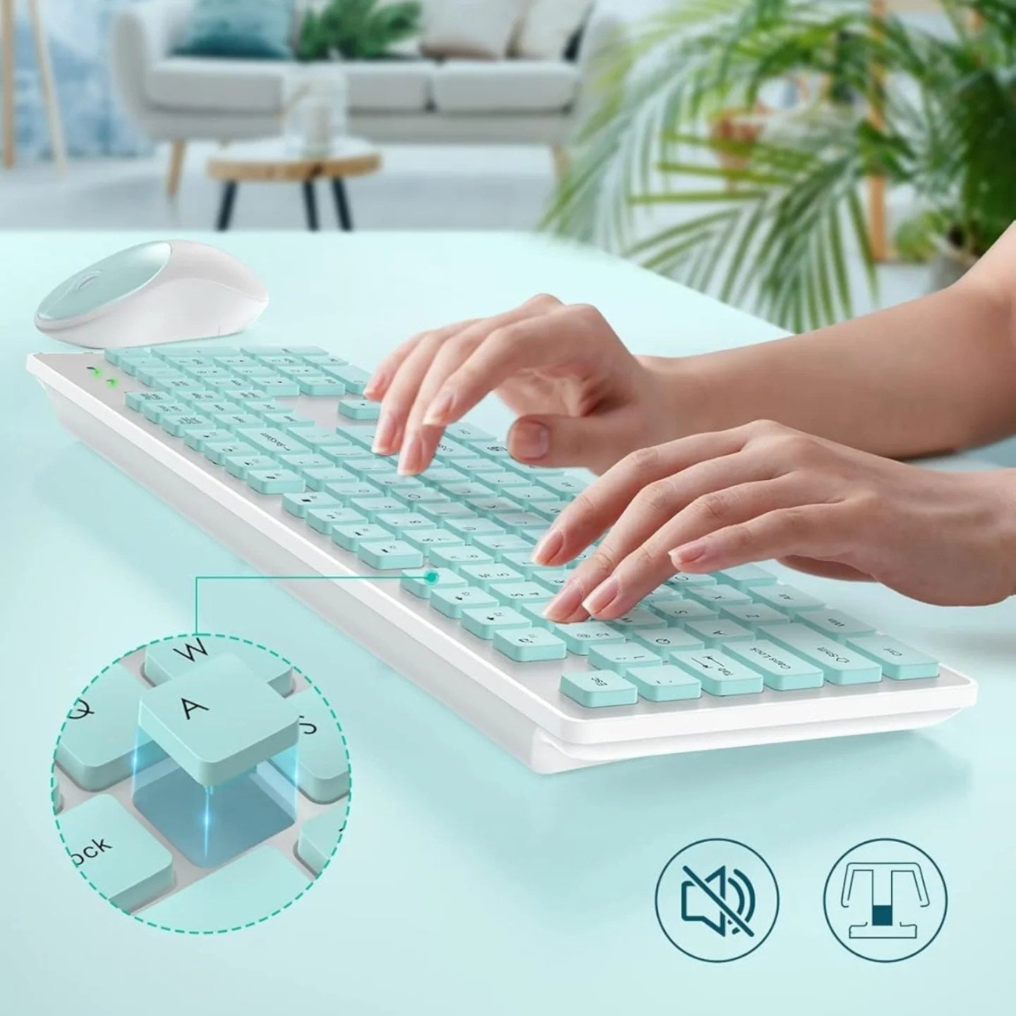 Teclado y ratón inalámbricos, combinación de teclado y ratón inalámbri...