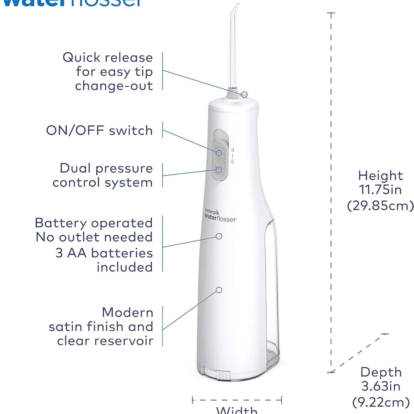 Waterpik - Irrigador inalámbrico. funciona con baterías y es portátil ...