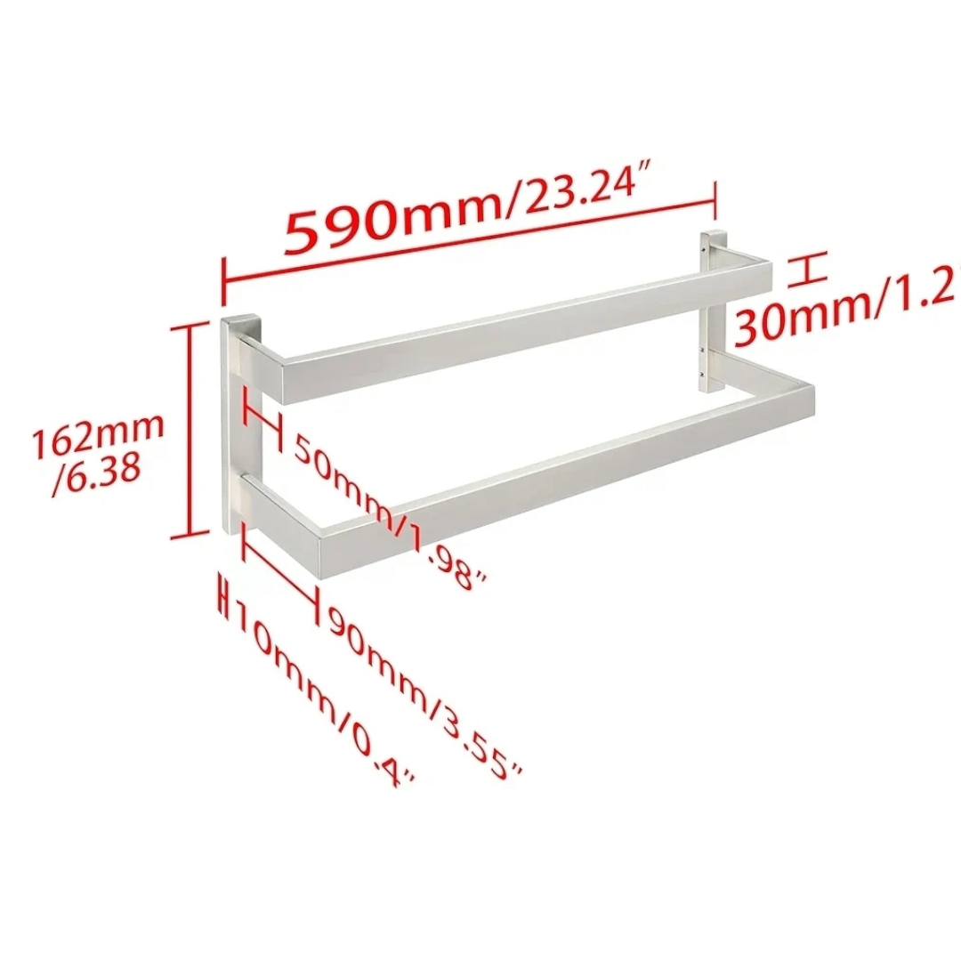 Alise GOY002-LS - Toallero doble para baño, soporte de pared para toal...