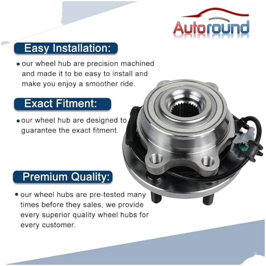 Autoround 515065 Buje de rueda delantera 4WD y conjunto de cojinetes c...