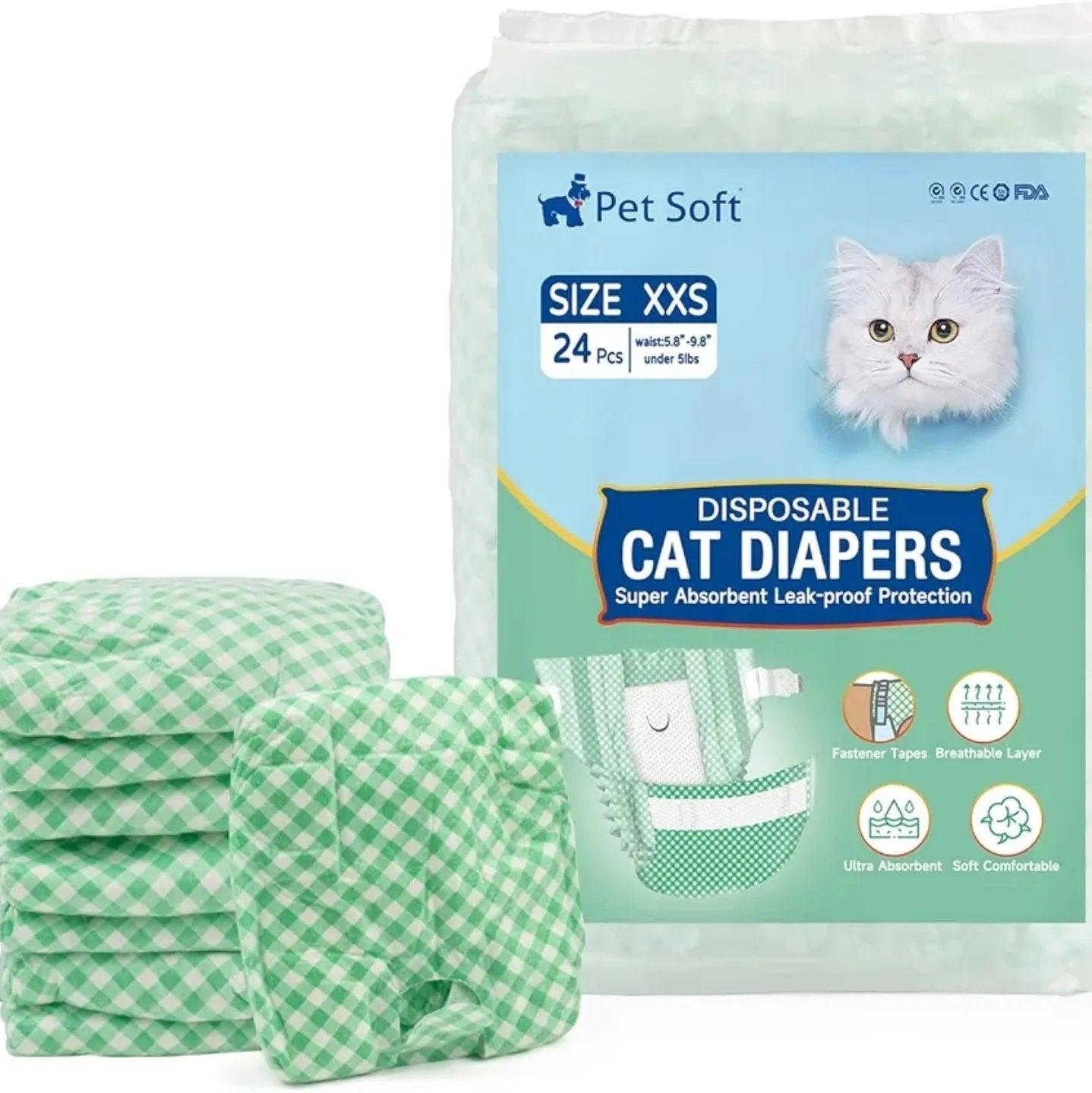 Pet Soft Pañales desechables para gatos – Pañales para perros en perío...