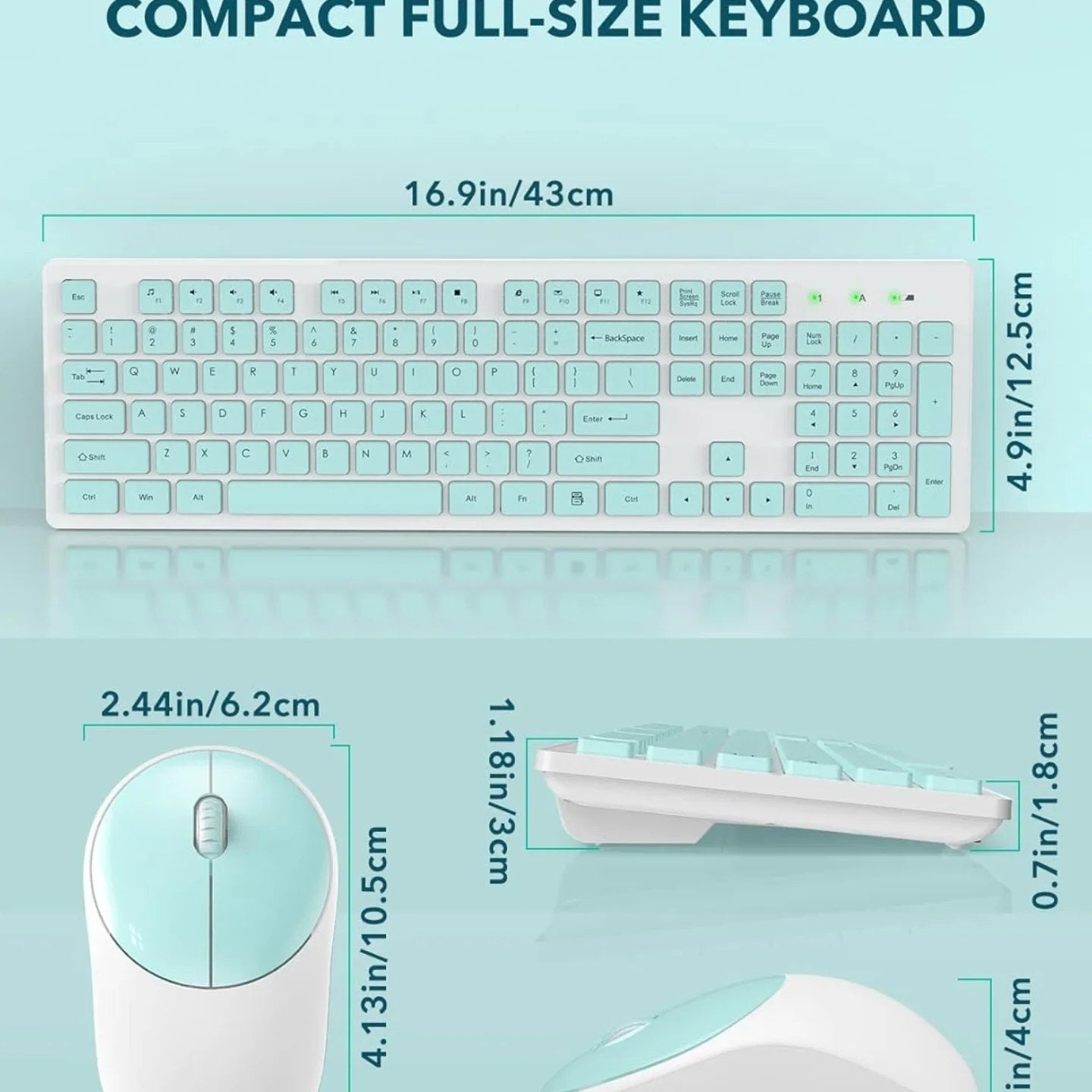 Teclado y ratón inalámbricos, combinación de teclado y ratón inalámbri...