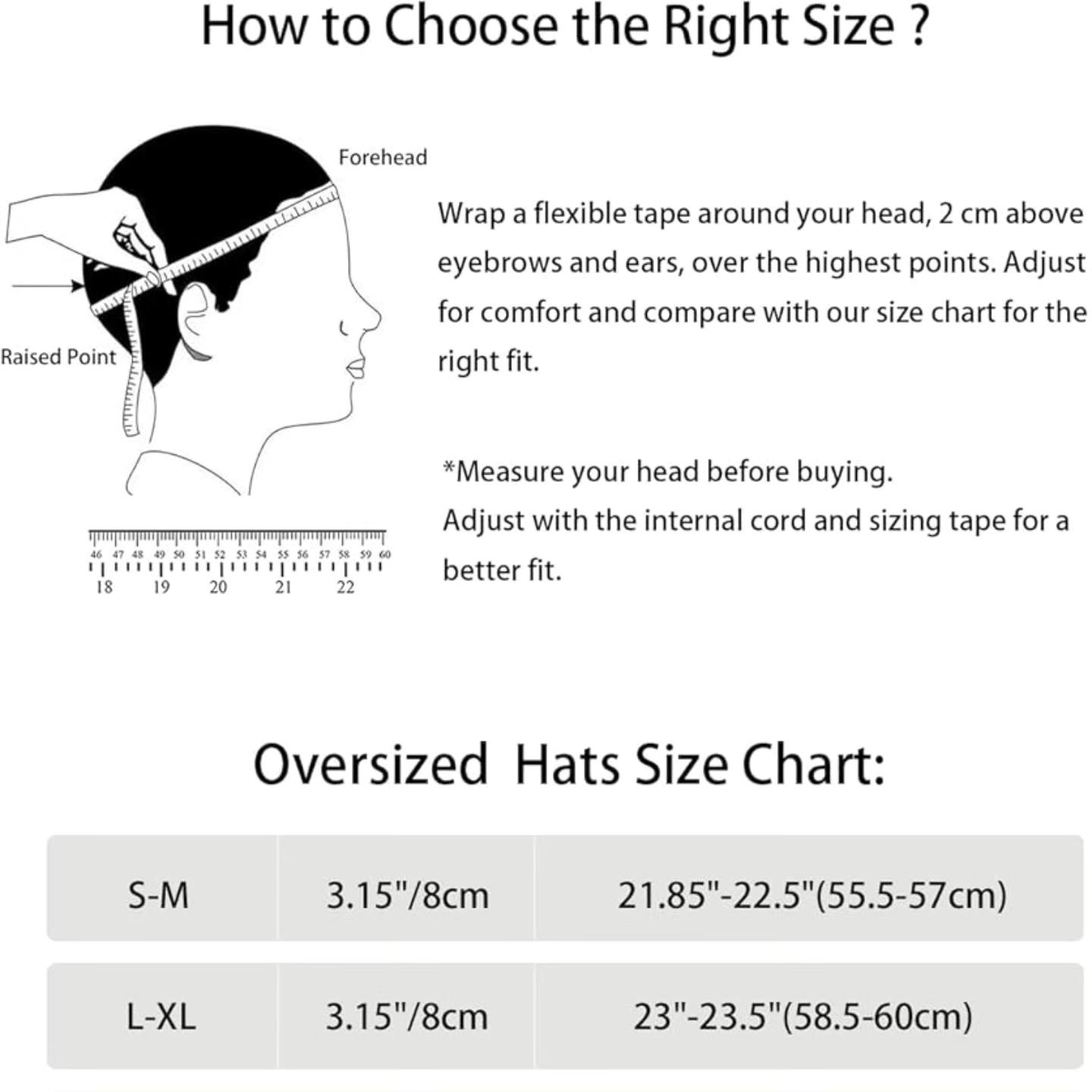 Zylioo Sombrero Trilby de paja de gran tamaño L-XL
