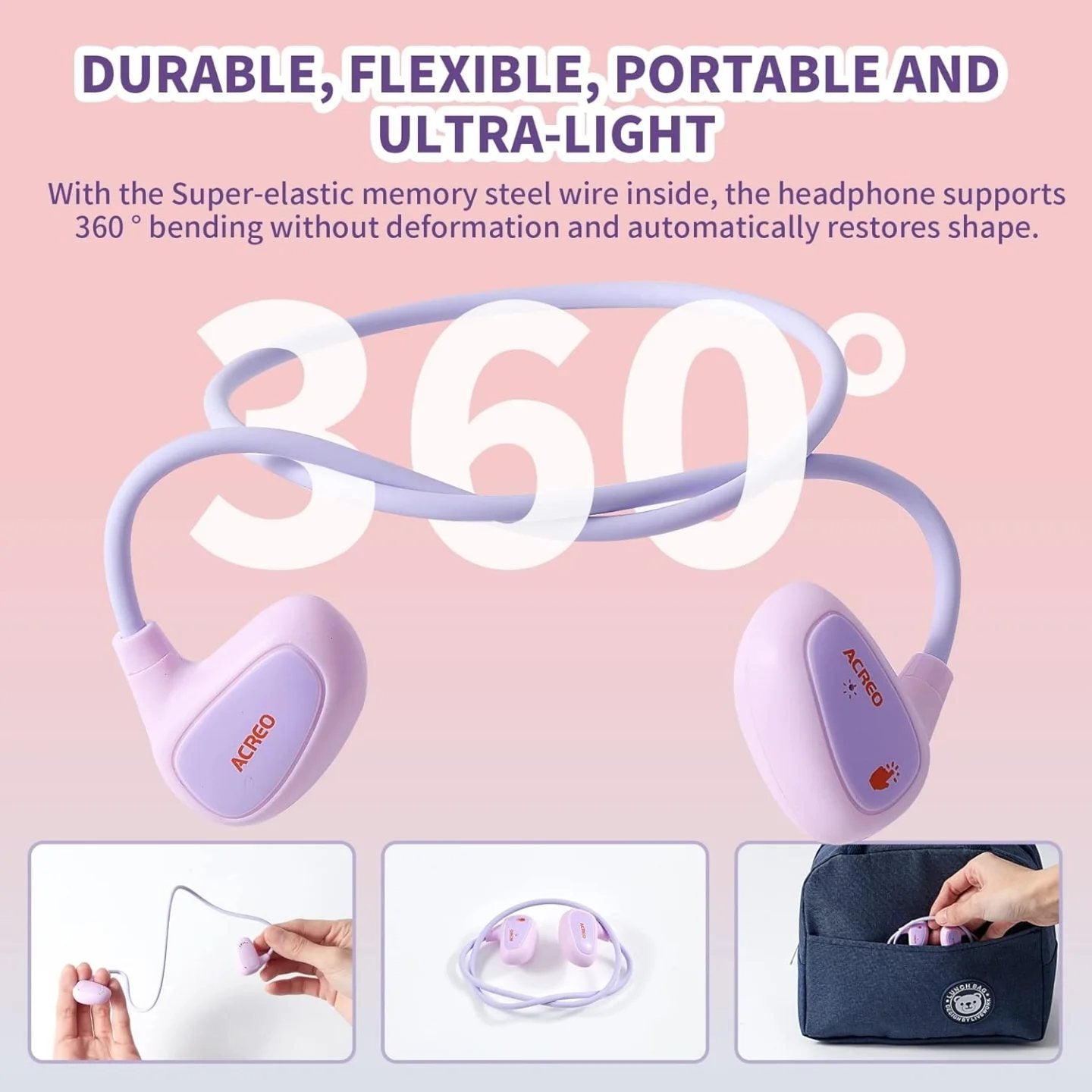Auriculares para niños, audífonos de oreja abierta con micrófono, Open...