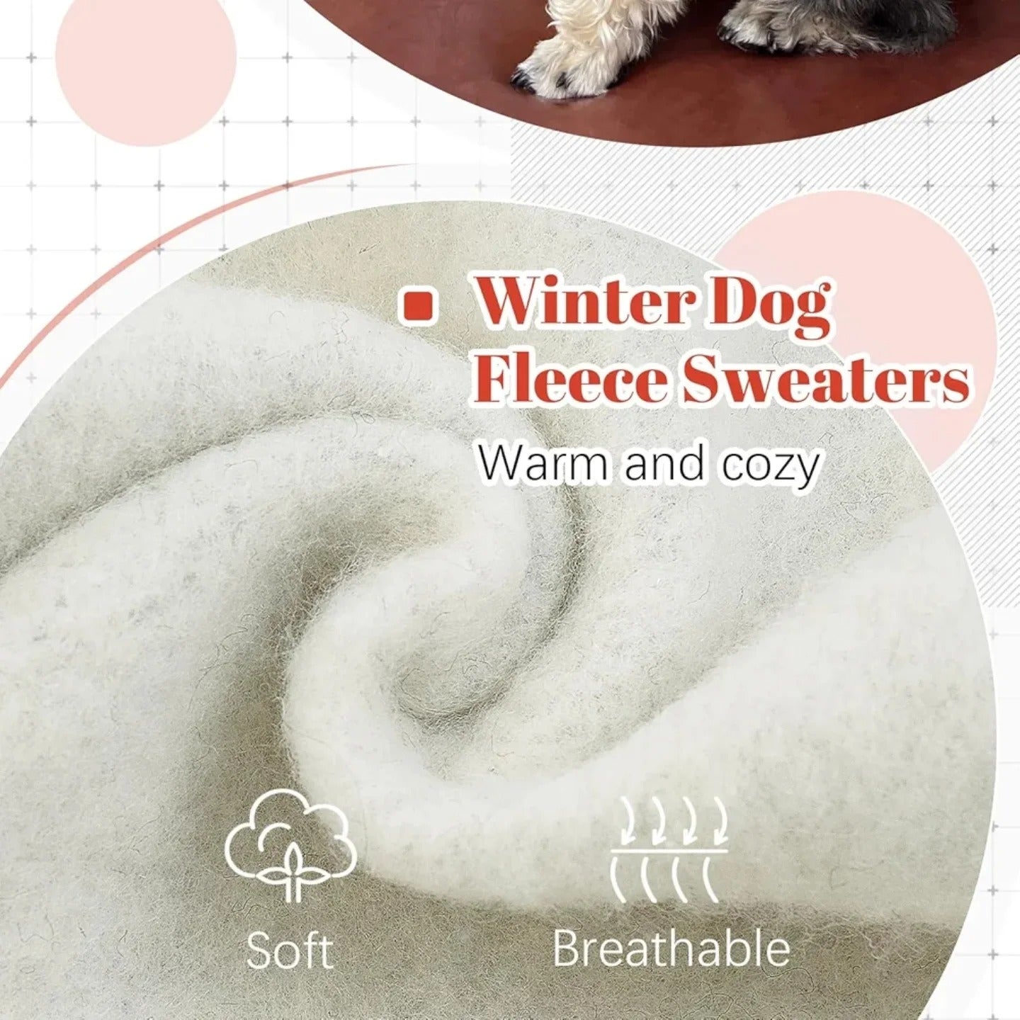 FUAMEY Dog Hoodie, Fleece Dog Sweaters for Small Medium Large Dogs, Warm Dog Clothes for Small Dogs,...