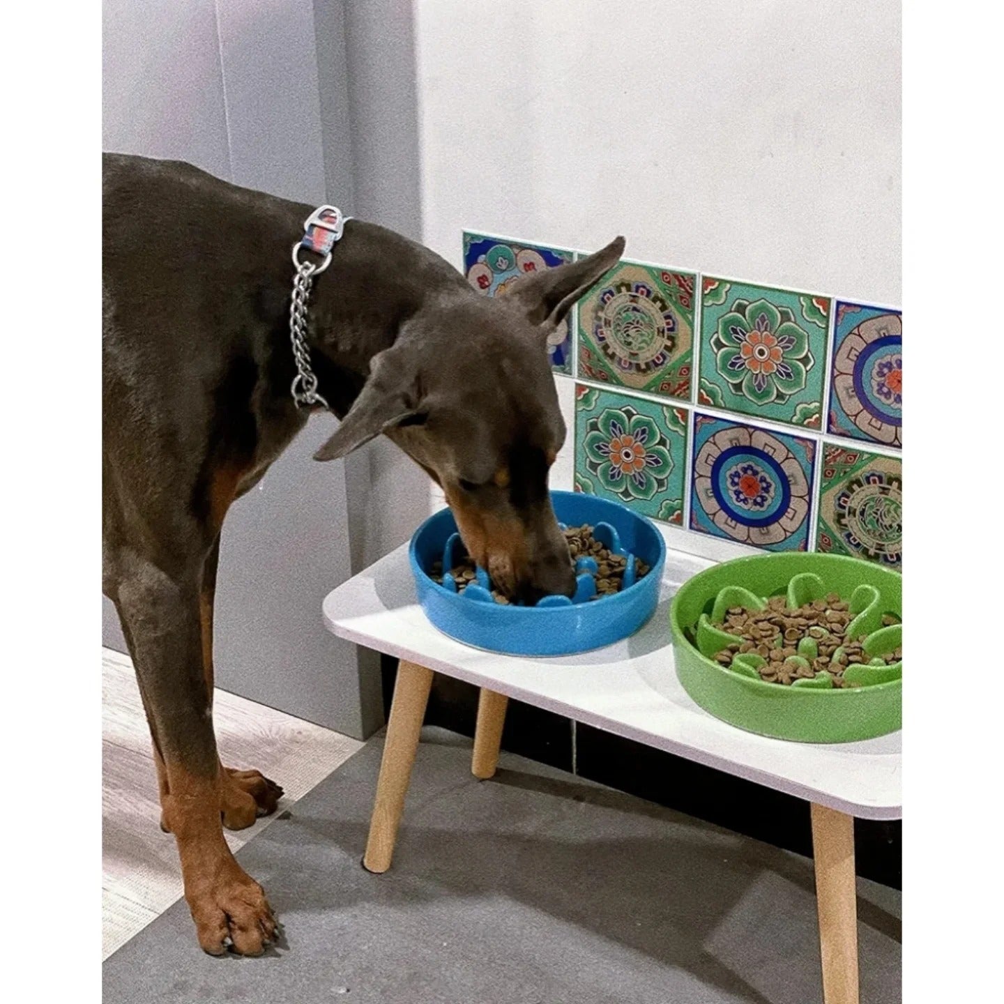 LE TAUCI Tazones de cerámica para perros de alimentación lenta, 1.5 ta...
