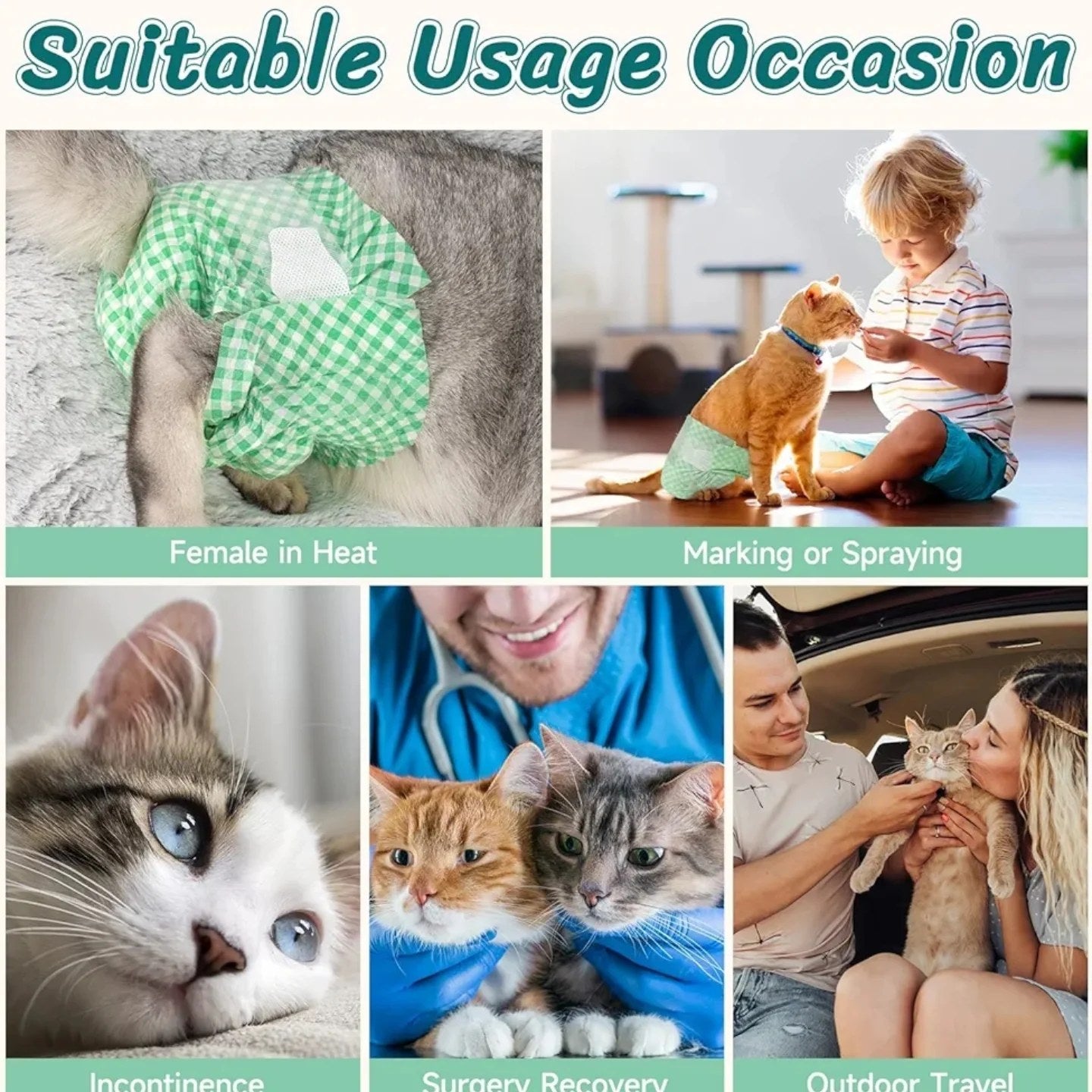 Pet Soft Pañales desechables para gatos – Pañales para perros en perío...