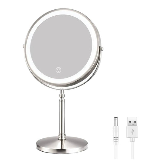 Espejo de maquillaje recargable de 8 pulgadas, 1 espejo de tocador con...