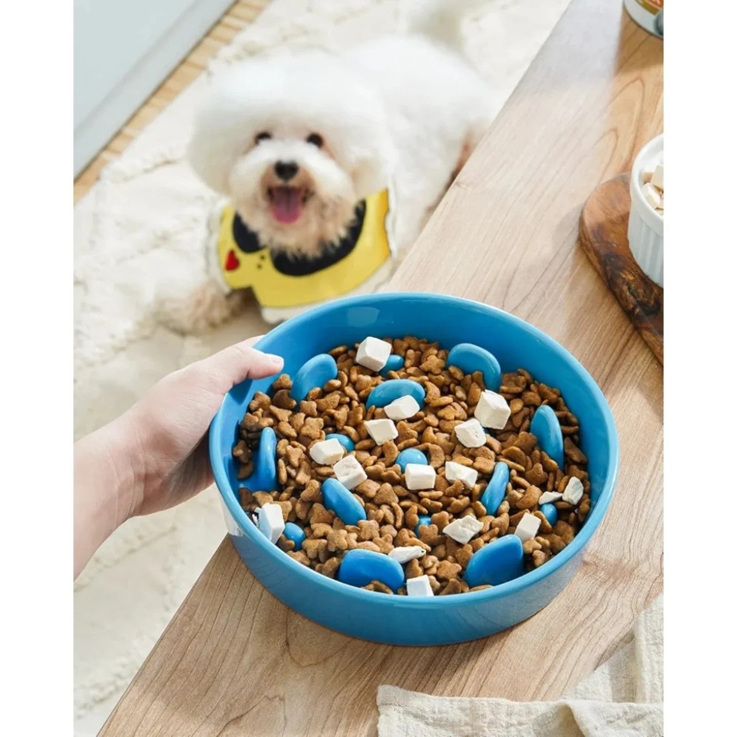 LE TAUCI Tazones de cerámica para perros de alimentación lenta, 1.5 ta...
