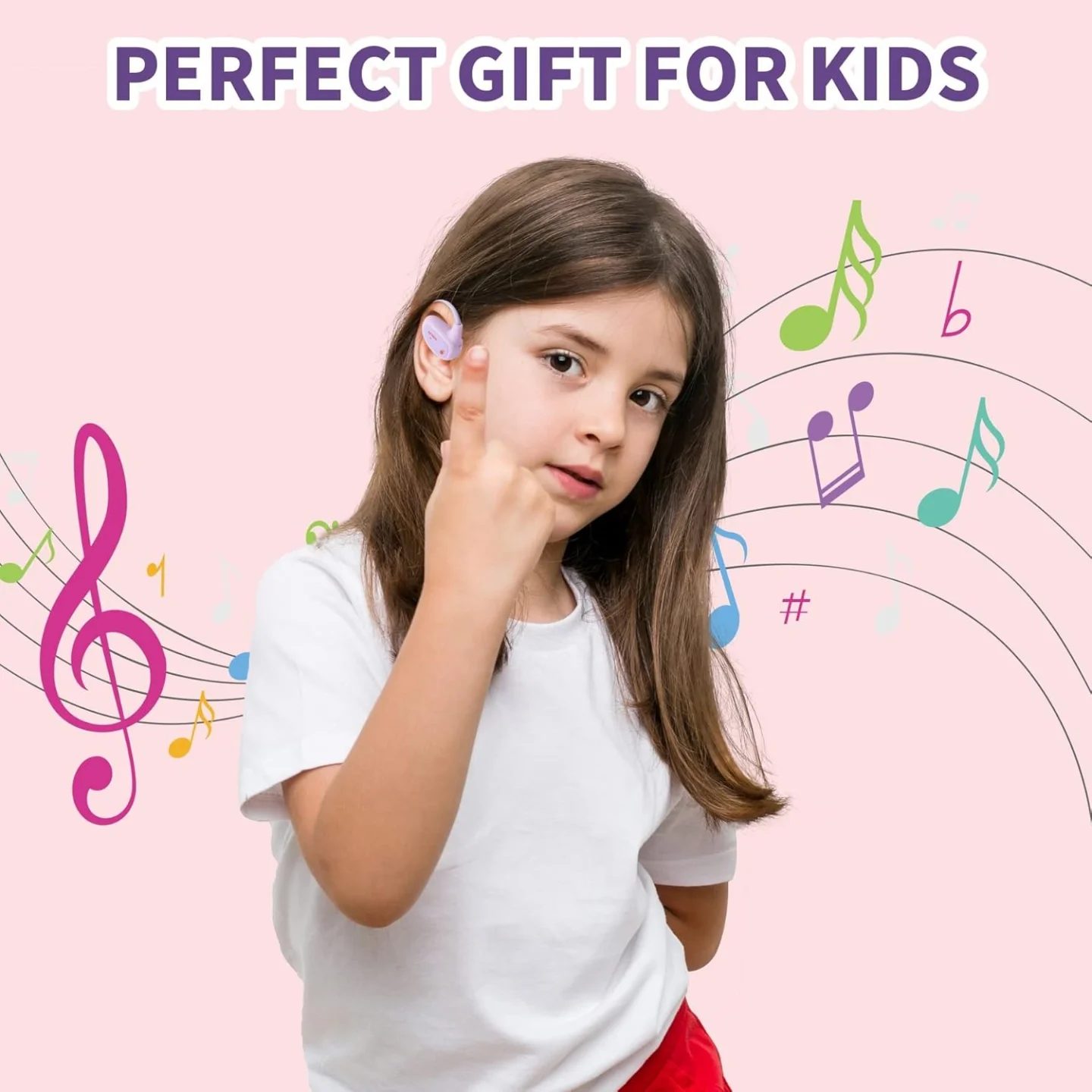 Auriculares para niños, audífonos de oreja abierta con micrófono, Open...
