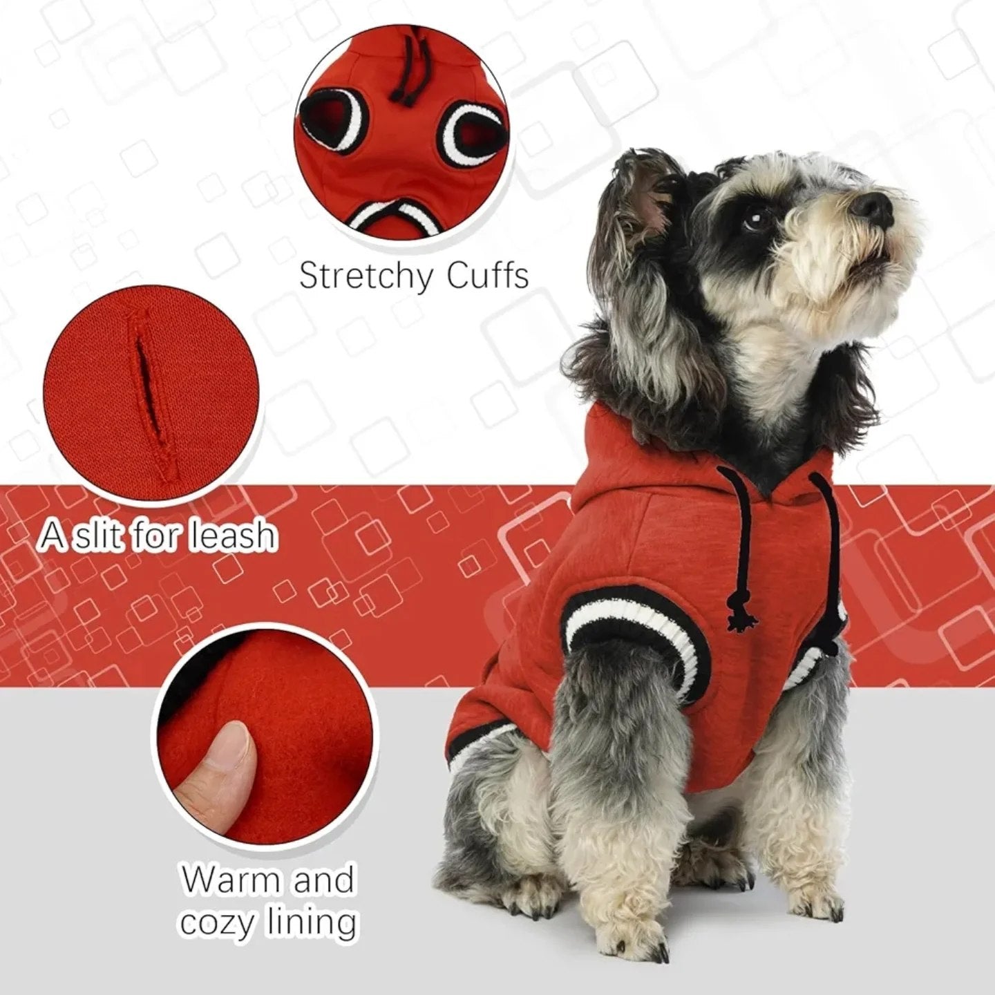 FUAMEY Dog Hoodie, Fleece Dog Sweaters for Small Medium Large Dogs, Warm Dog Clothes for Small Dogs,...