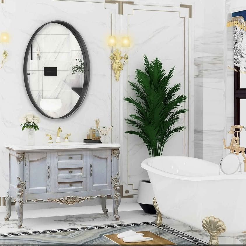 24x36 Inch Oval Bathroom Wall Mirror, Bathroom Mirrors with...