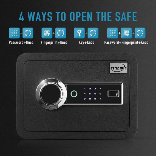 Tenamic Caja de seguridad biométrica de huellas dactilares, 0.85 pies ...
