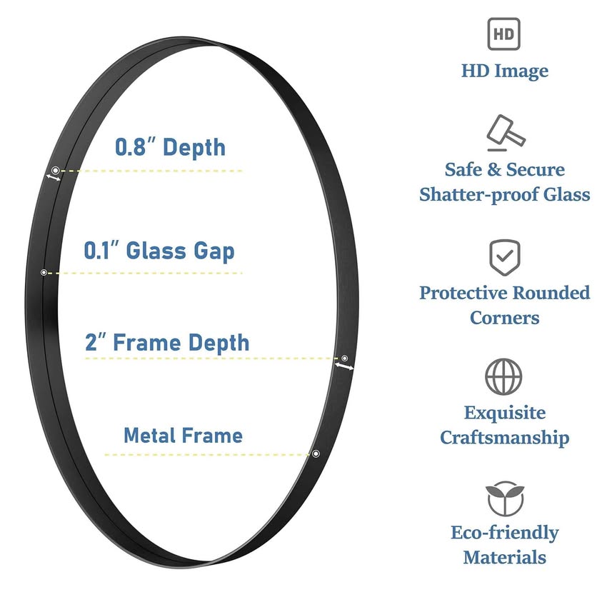 24x36 Inch Oval Bathroom Wall Mirror, Bathroom Mirrors with...