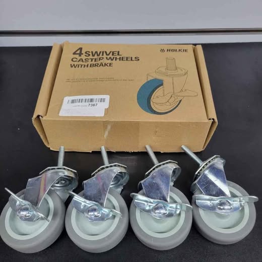 HOLKIE Ruedas giratorias de 3 pulgadas con frenos laterales, ruedas TP...