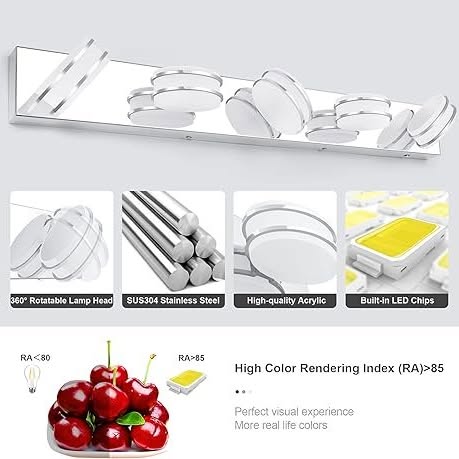 Lámparas LED cromadas de 3 colores regulables con 5 luces LED cromadas...