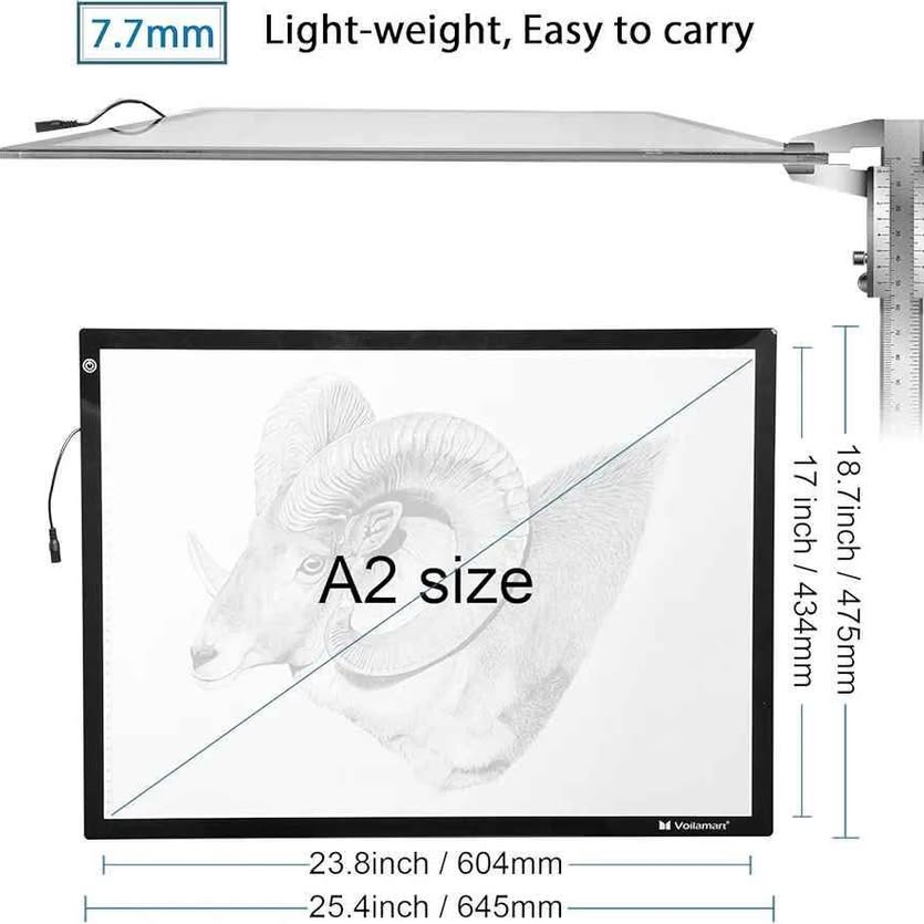 Voilamart Caja de luz LED A2, panel de luz de iluminación, brillo regu...