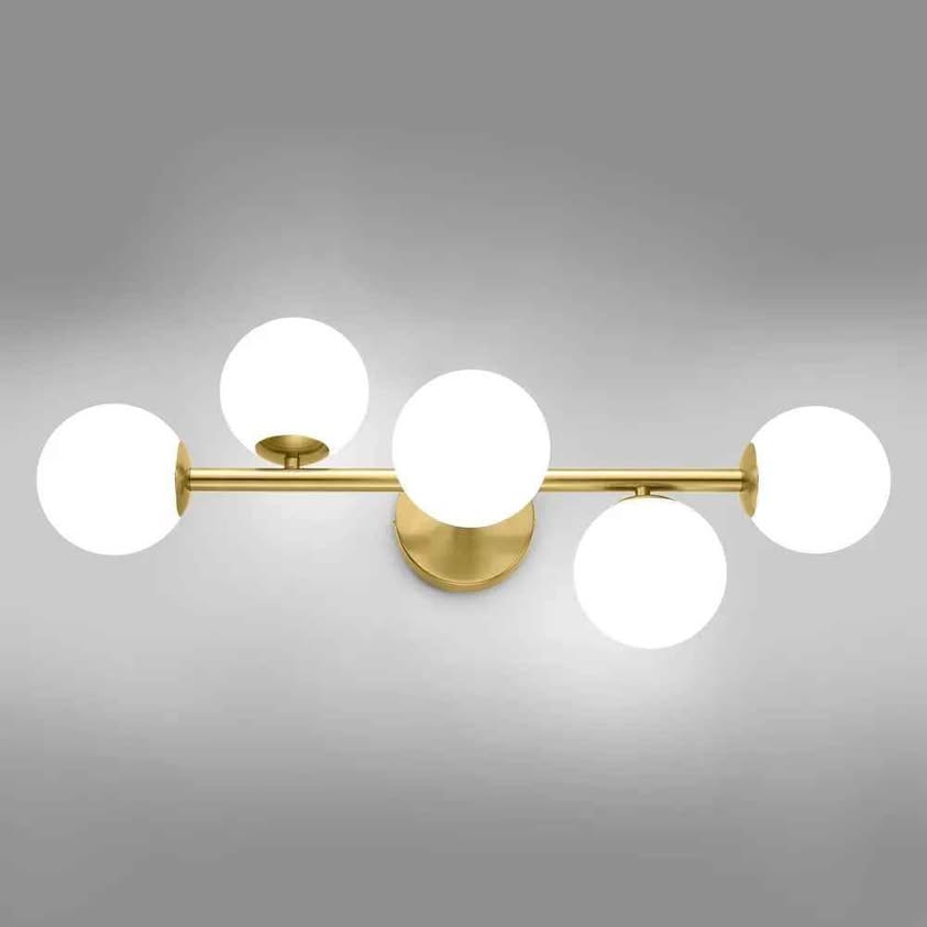 Luces de tocador de baño modernas de mediados de siglo, 5 lámparas de ...