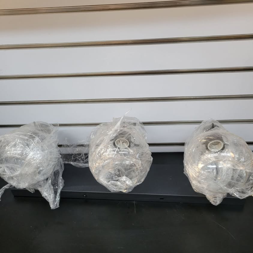 Lámparas Tipace industriales para tocador de baño, 3 luces, acabado ne...
