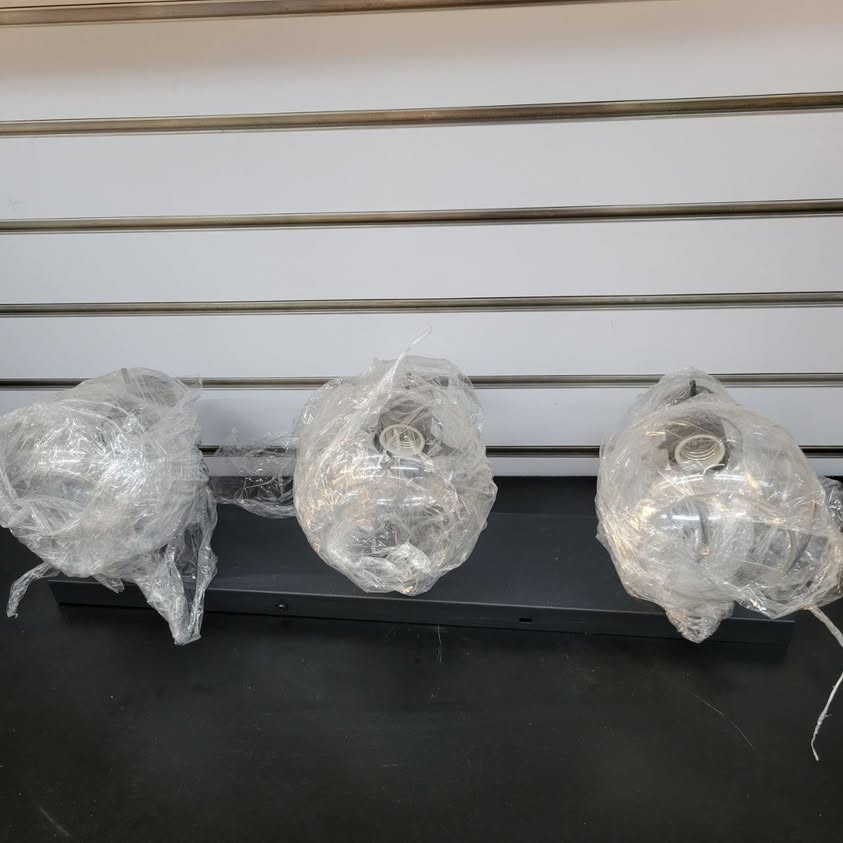 Lámparas Tipace industriales para tocador de baño, 3 luces, acabado ne...