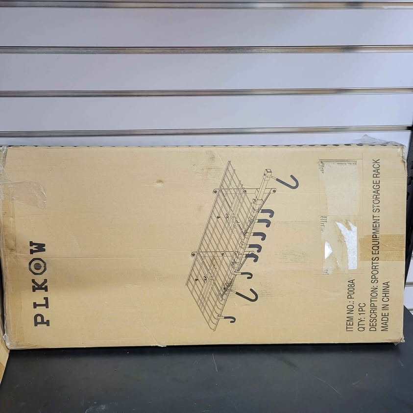 PLKOW Estantería de pared para garaje, paquete de 1, incluye ganchos p...
