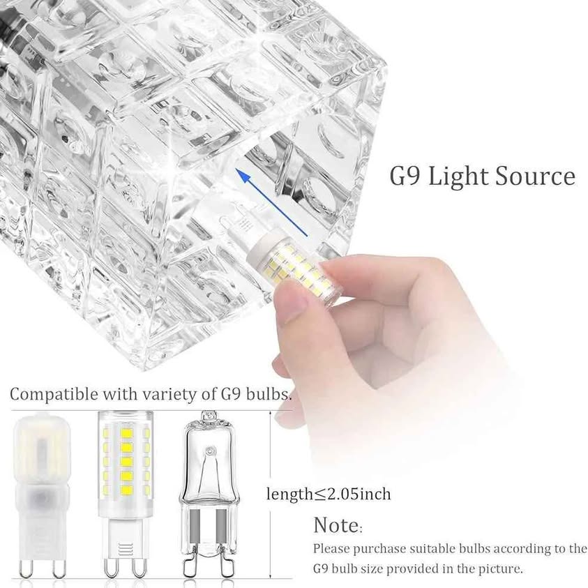 Lámpara Ralbay de tocador de cristal – 4 LED modernas luces de tocador d...
